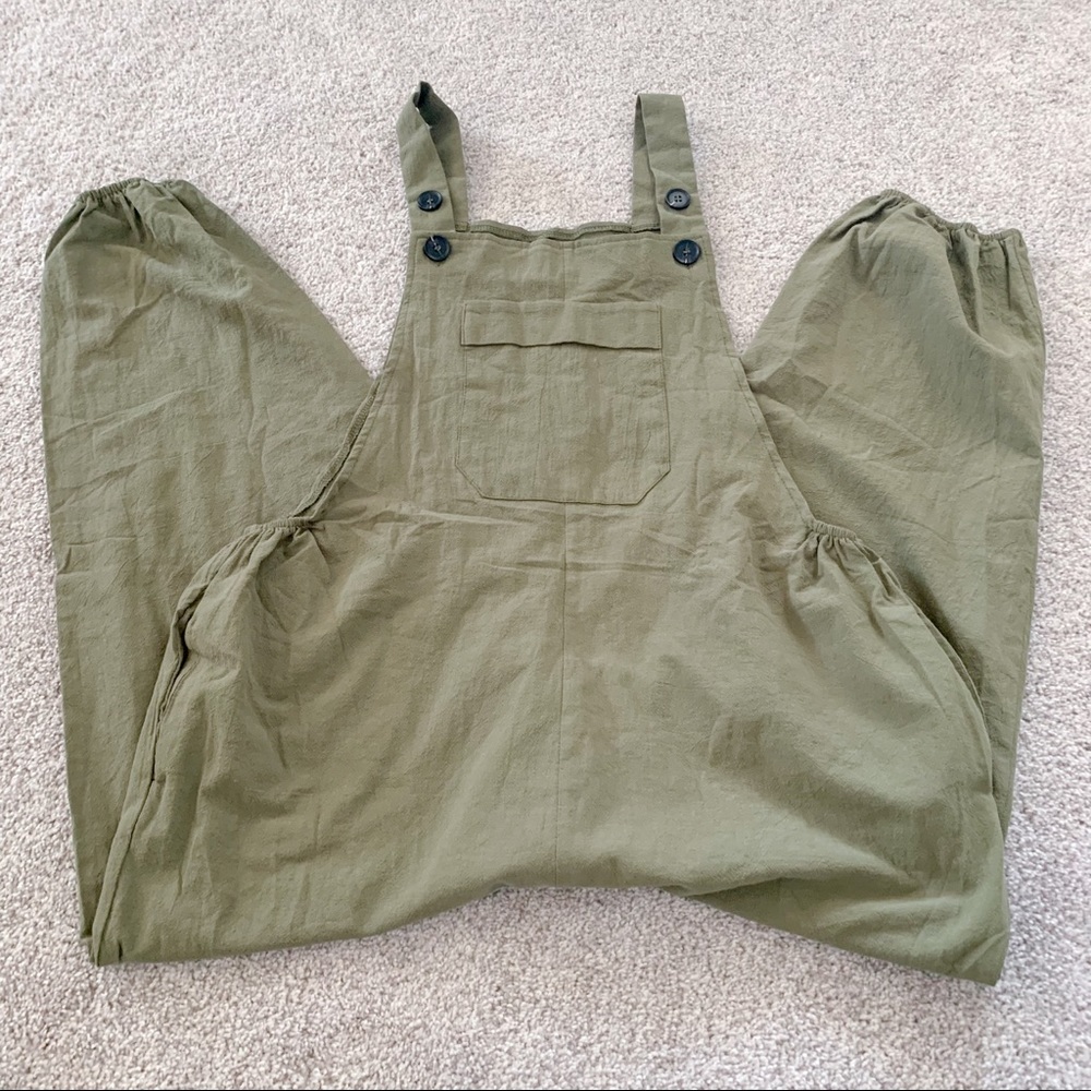 Olive Green Overalls Jogger Ankle Style XL
